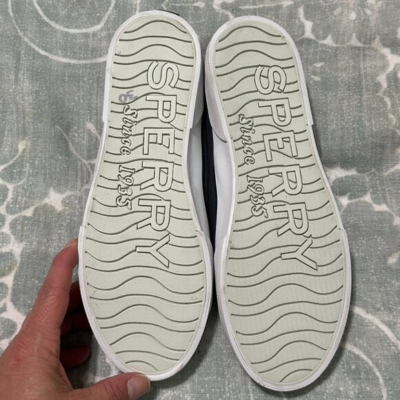 Sperry Top Sider Pier View Sneaker Memory Foam Navy Blue Size 5.5 - Picture 3 of 6